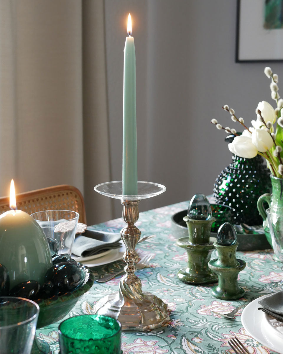 Kerzenmanschetten aus Glas - mundgeblasen, weiß