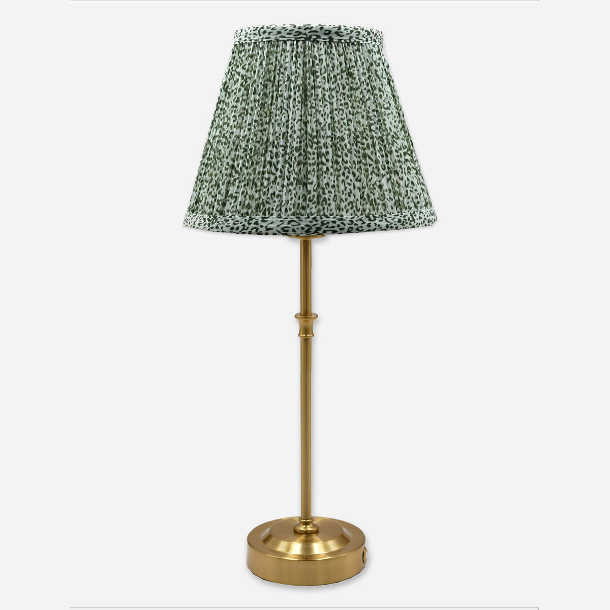 Akku-Tischleuchte "Paris" in Gold mit Stoffschirm