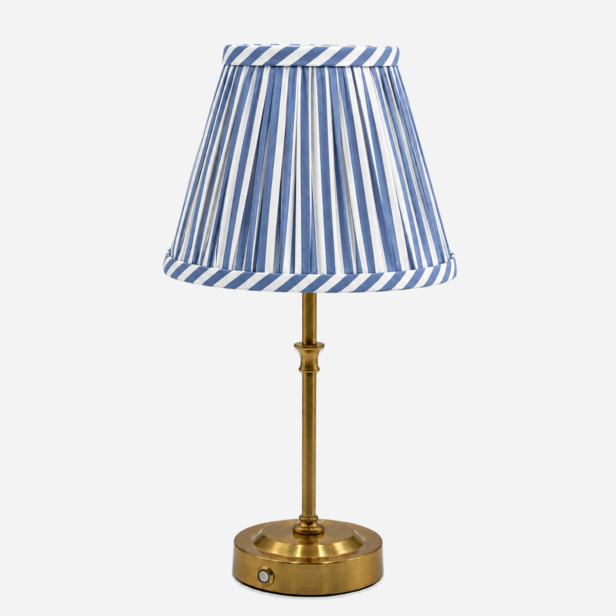 Akku-Tischleuchte "Paris" in Gold mit Stoffschirm
