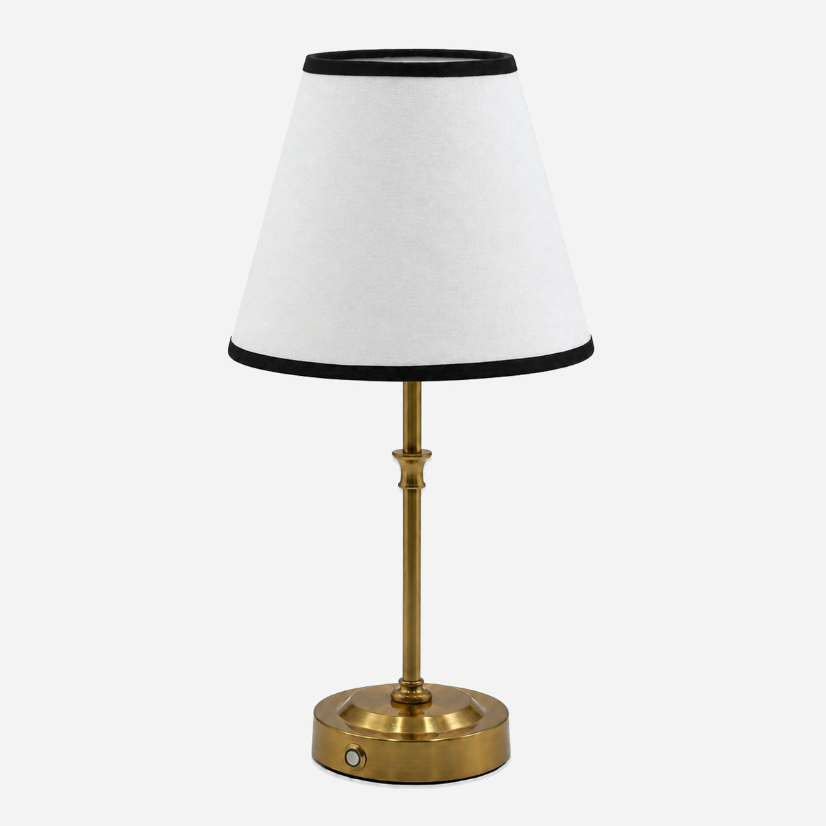 Akku-Tischleuchte "Paris" in Gold mit Stoffschirm