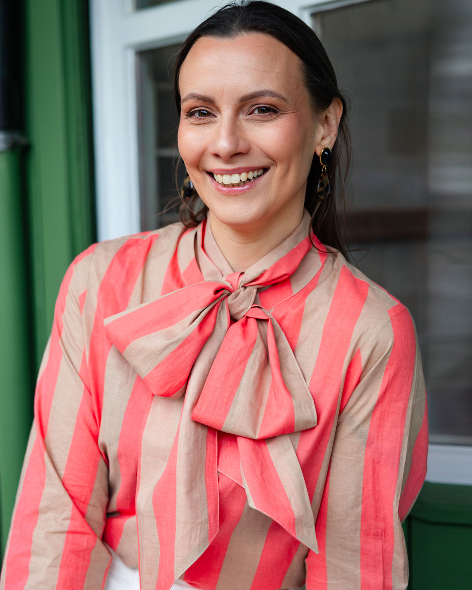 Bluse "Cleo" in Korall & Sand