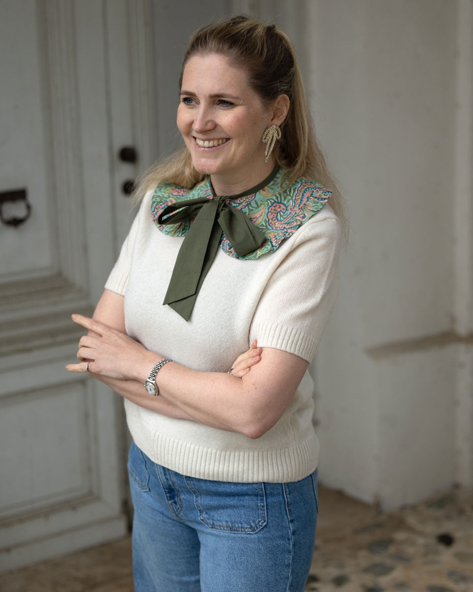 Abnehmbarer Kragen "Wendy" - Paisley grün