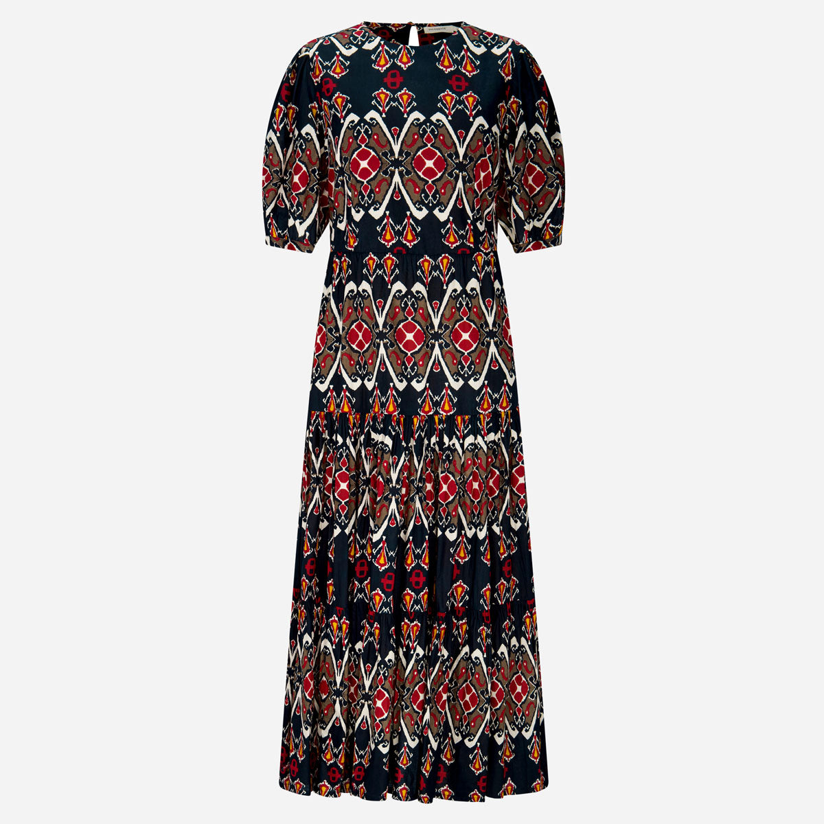 Kleid "Philippa" in dunkelblauem Ikat