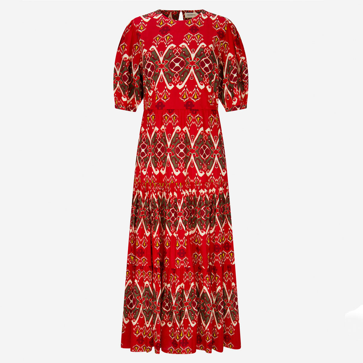 Kleid "Philippa" in rotem Ikat