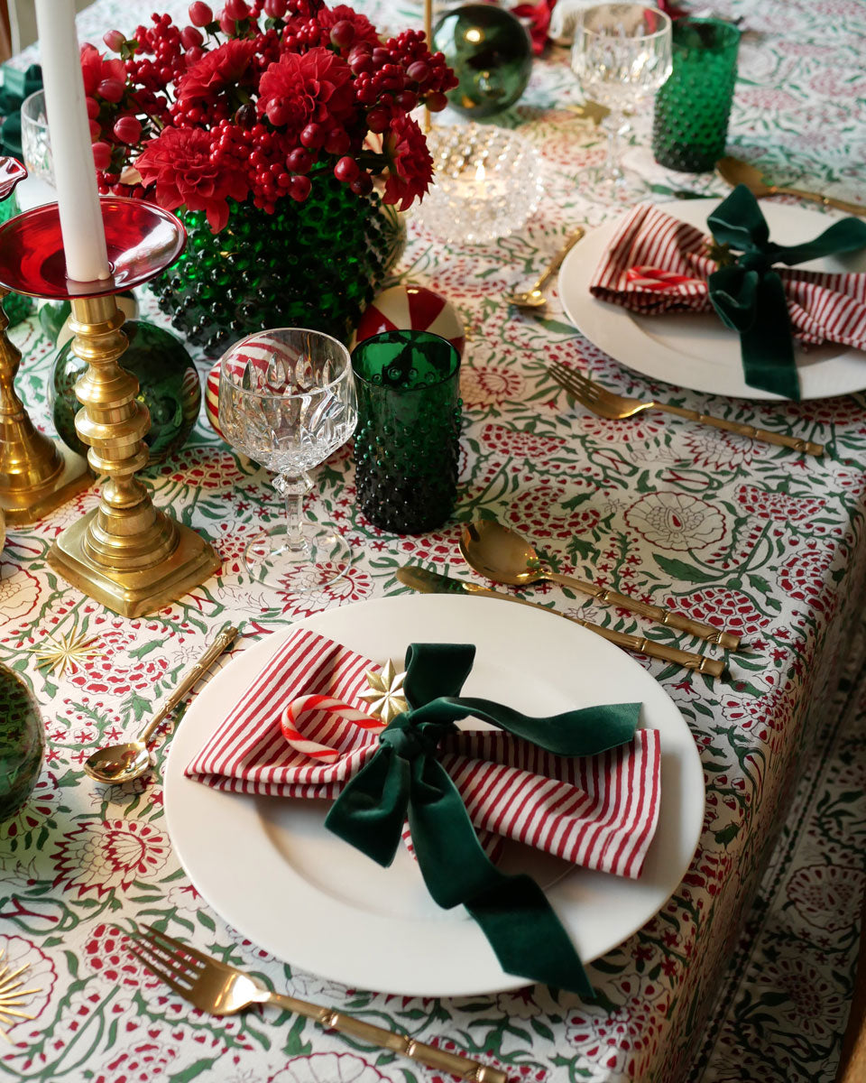 Blockprint Tischdecke "Rosemary Fizz"