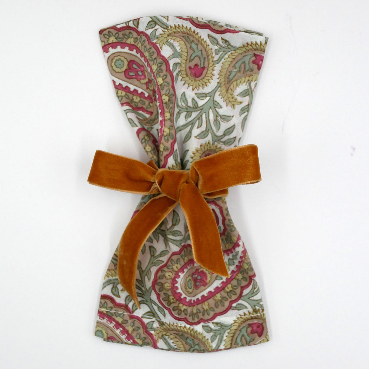 Blockprint Servietten "Paisley" - bunt (4er)