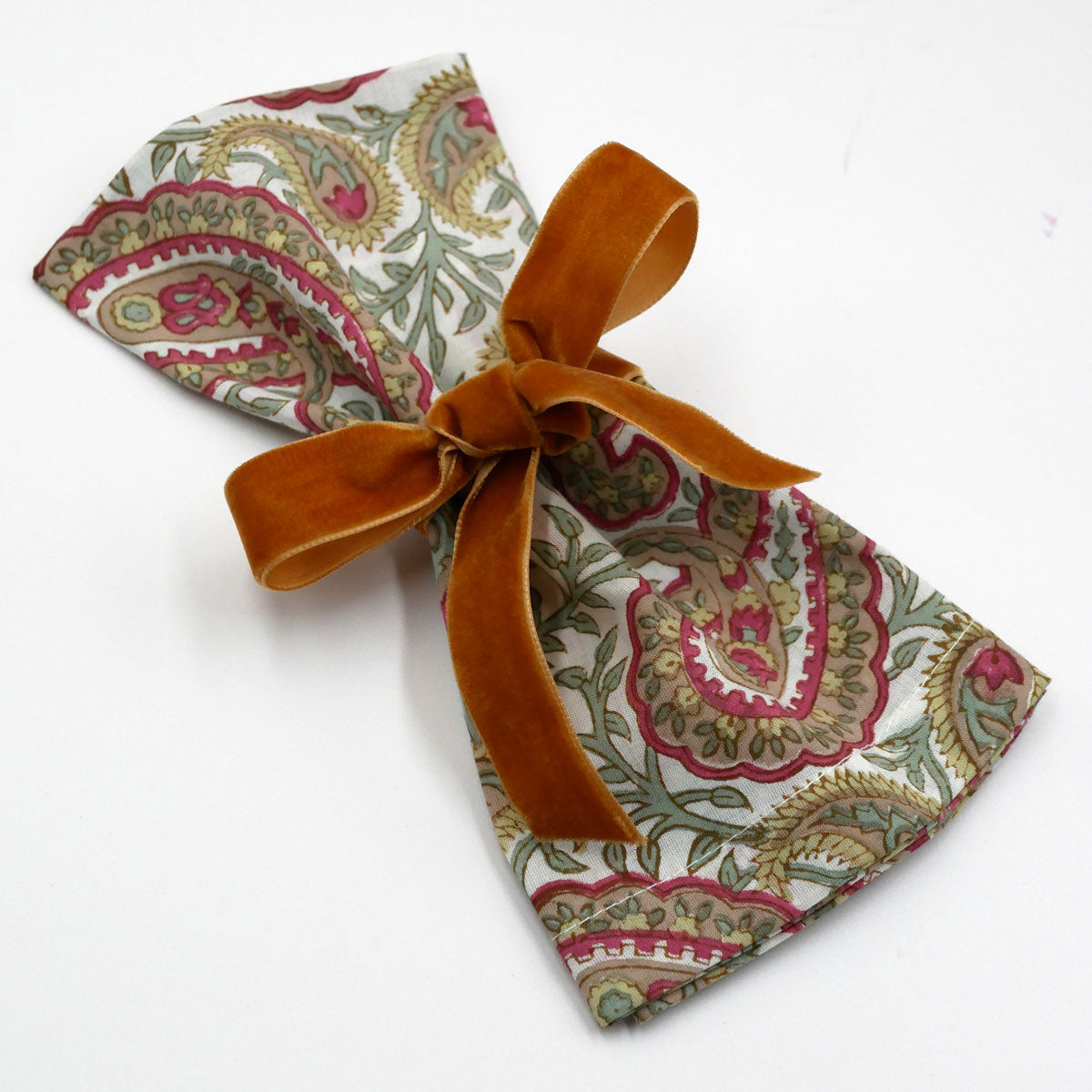 Blockprint Servietten "Paisley" - bunt (4er)