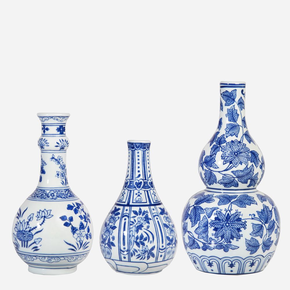 Porzellan Vasen "Delfter Blau" - 3 Varianten