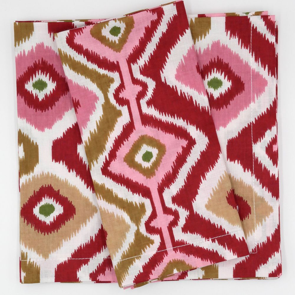 Ikat Servietten "Sierra" Rosarot (4er)
