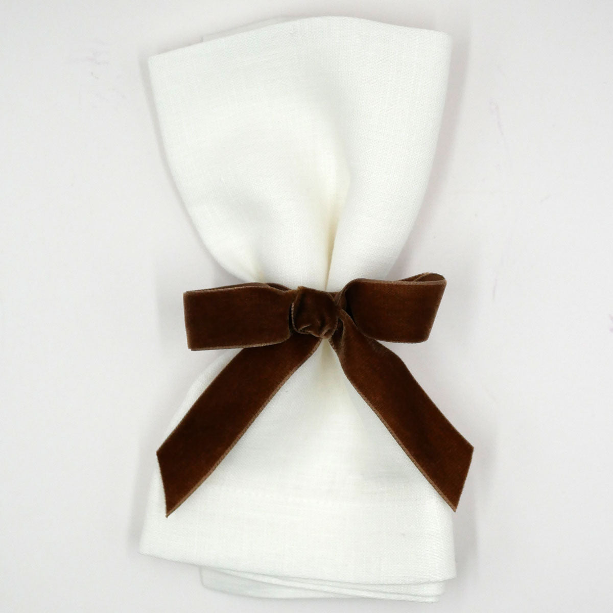 Samtschleifen Kaffeebraun - Serviettenbänder (4er)