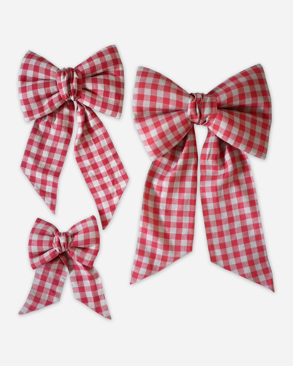 Extra große Schleife - rot kariert