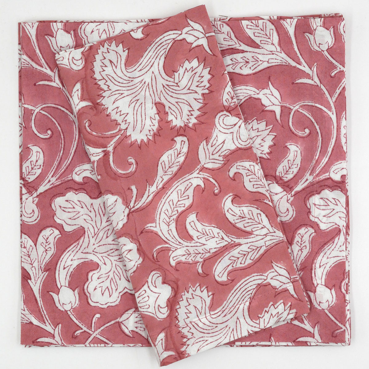 Blockprint Servietten "Rosy Tea" Altrosa (4er)