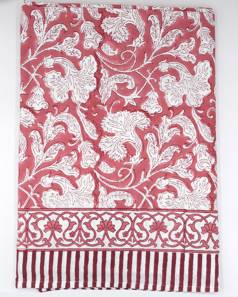 Blockprint Tischdecke "Rosy Tea"