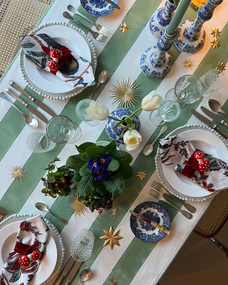 Blockstreifen Tischdecke "Lancelot" in Grün