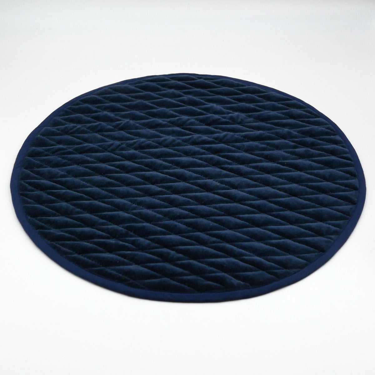 Runde Tischsets aus Samt dunkelblau - Zweier-Set