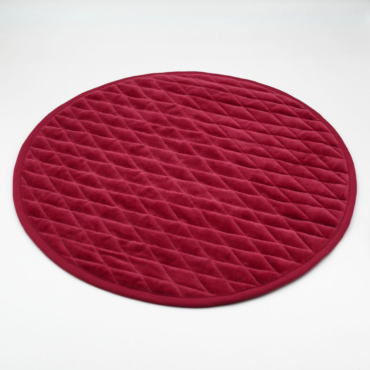 Runde Tischsets aus Samt rot - Zweier-Set