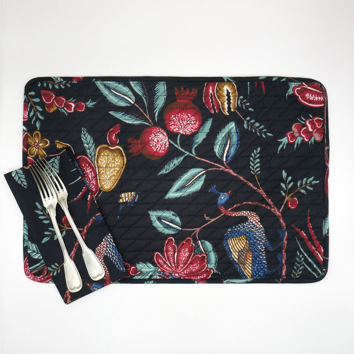 Abgesteppte Tischsets "Blackbird" - Zweier-Set