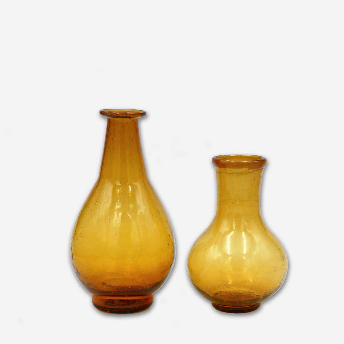 Tischvasen-Set aus Glas in Goldgelb