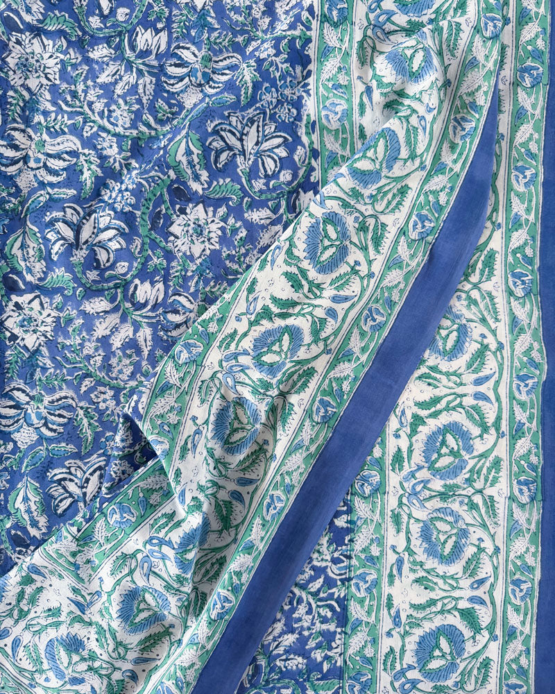Pareo Blockprint in Blau & Grün