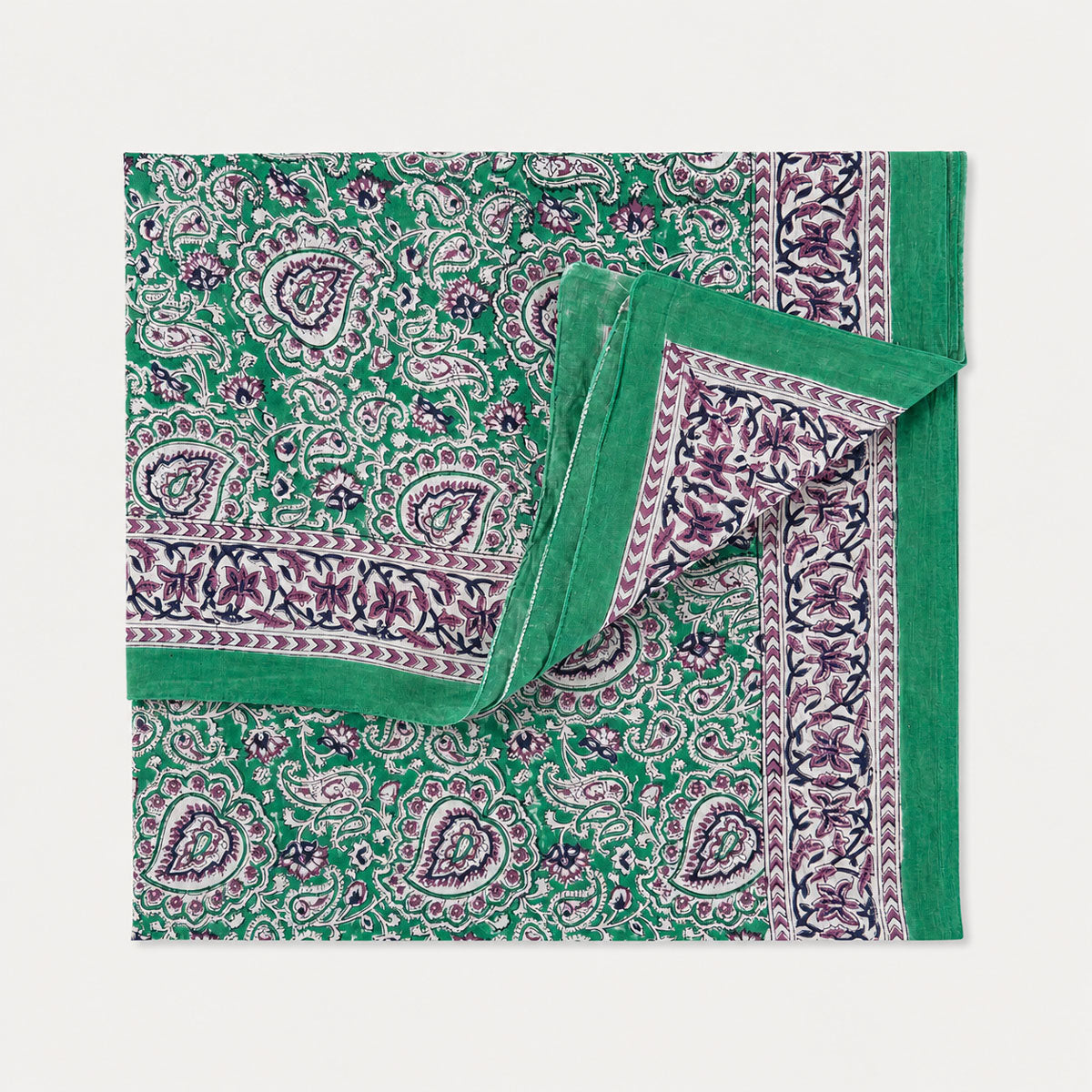 Pareo Blockprint in Grün & Violett