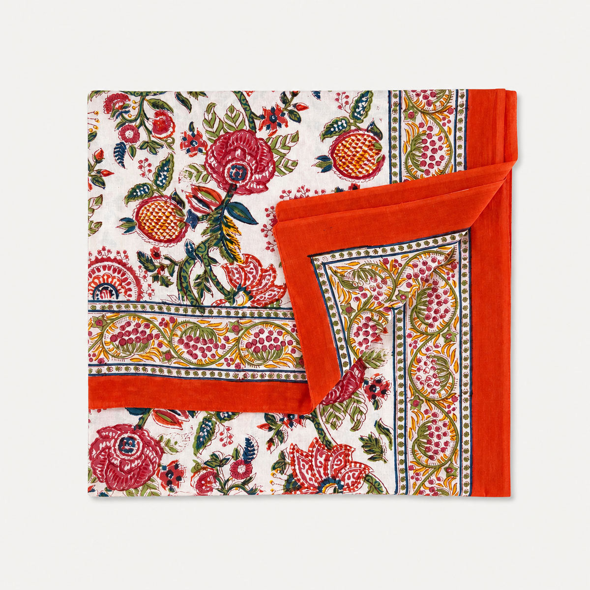 Pareo Blockprint in Weiß & Orange