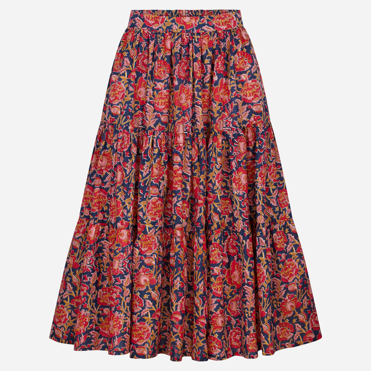 Rock "Selma" mit blau-rotem Muster