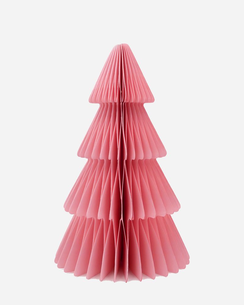Weihnachtsbäume aus Wabenpapier - Rosa