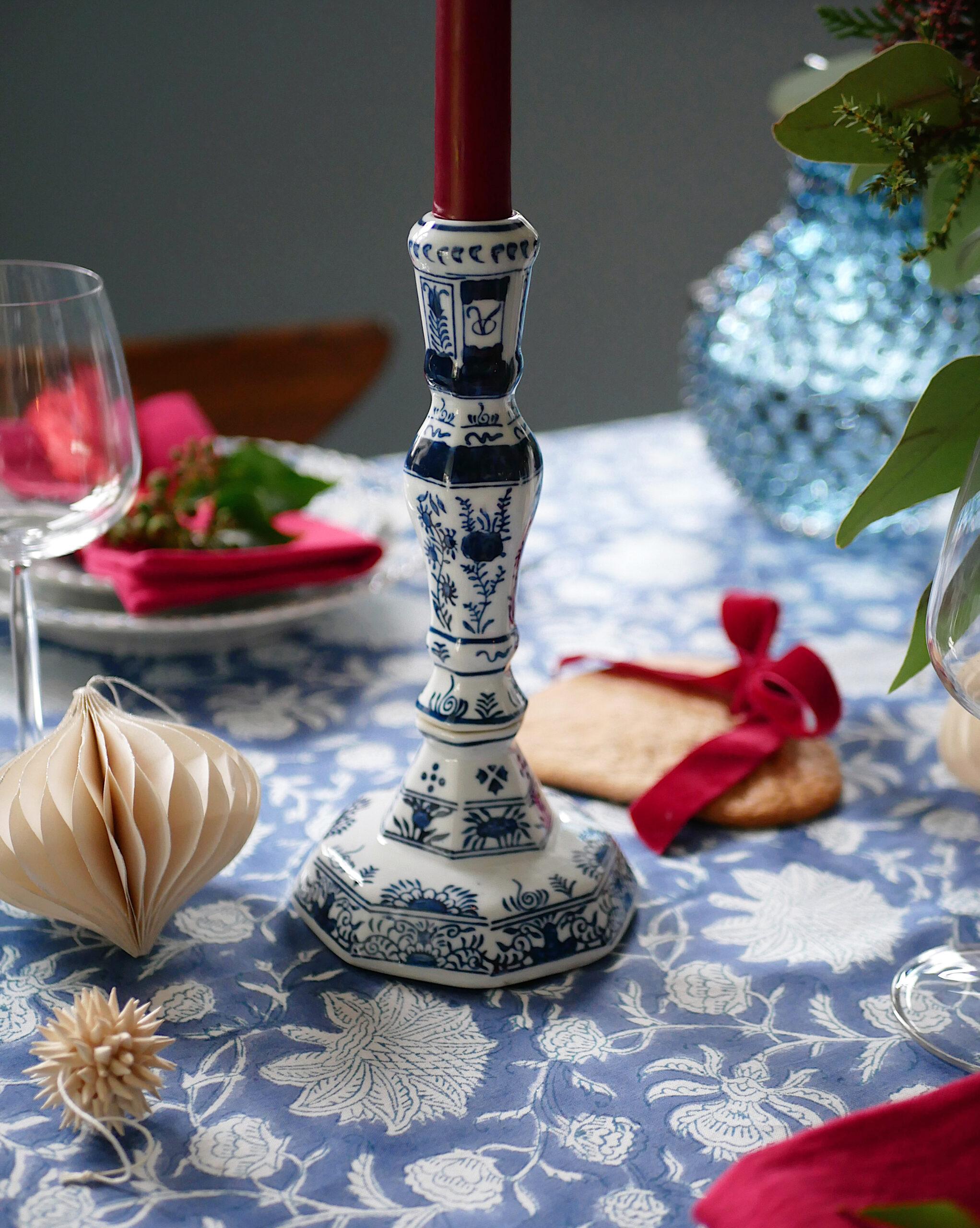 Kerzenhalter aus Porzellan - "Delfter Blau"