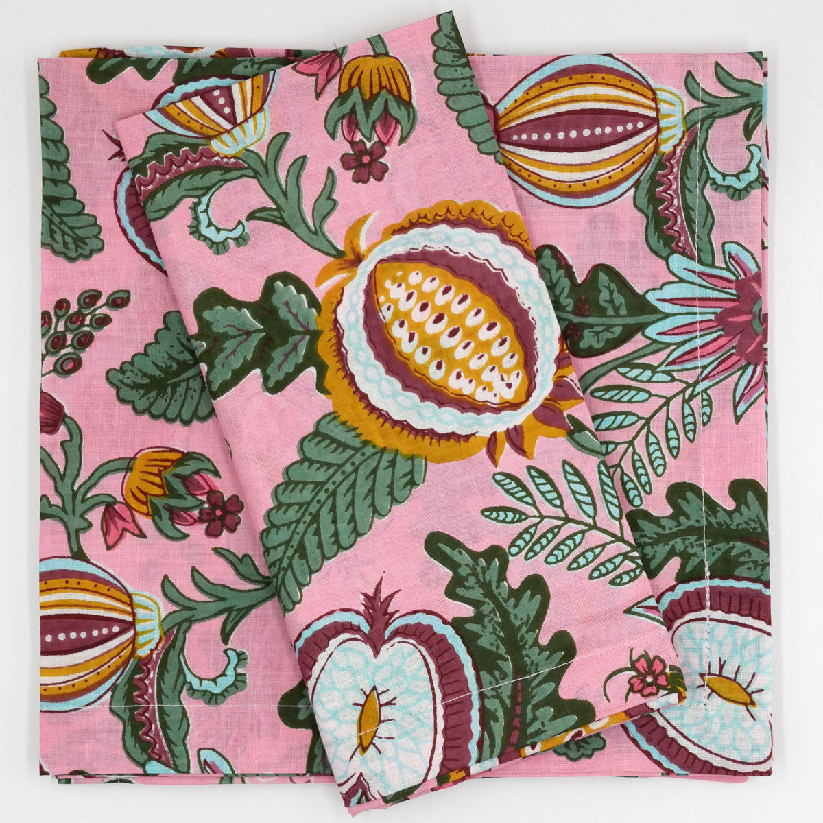 Blockprint Servietten "Secret Garden Rosa" (4er)