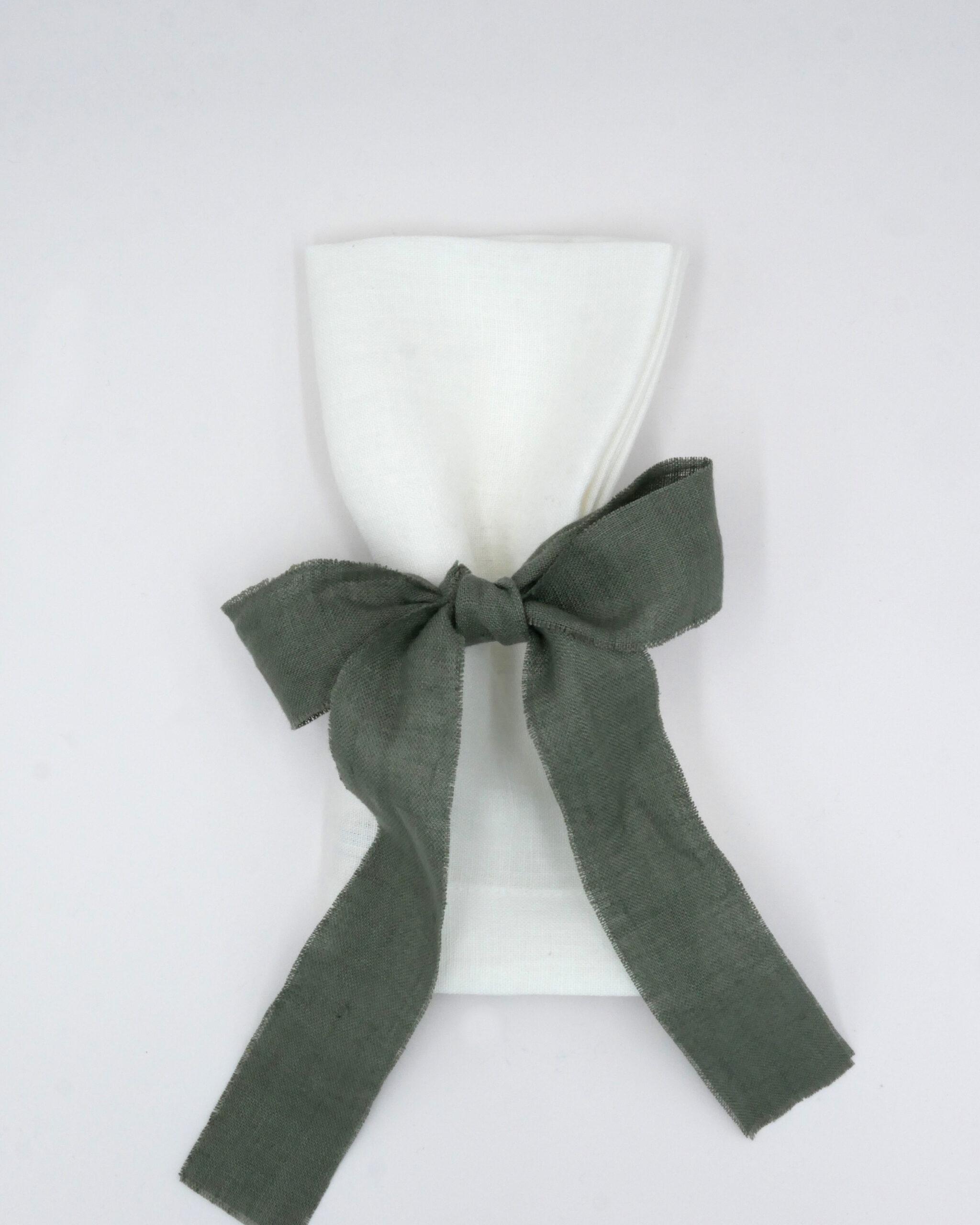 Serviettenbänder - Leinen Graugrün (6er)
