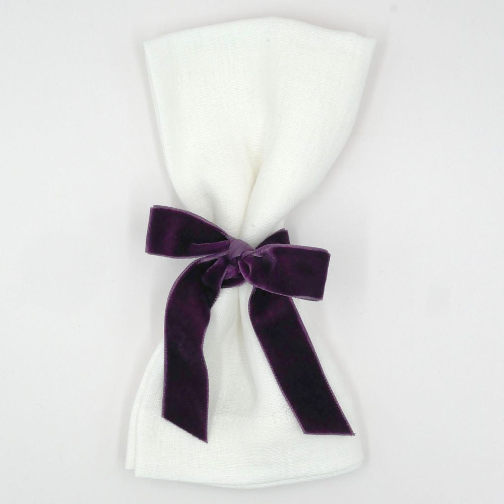 Samtschleifen Violett - Serviettenbänder (4er)