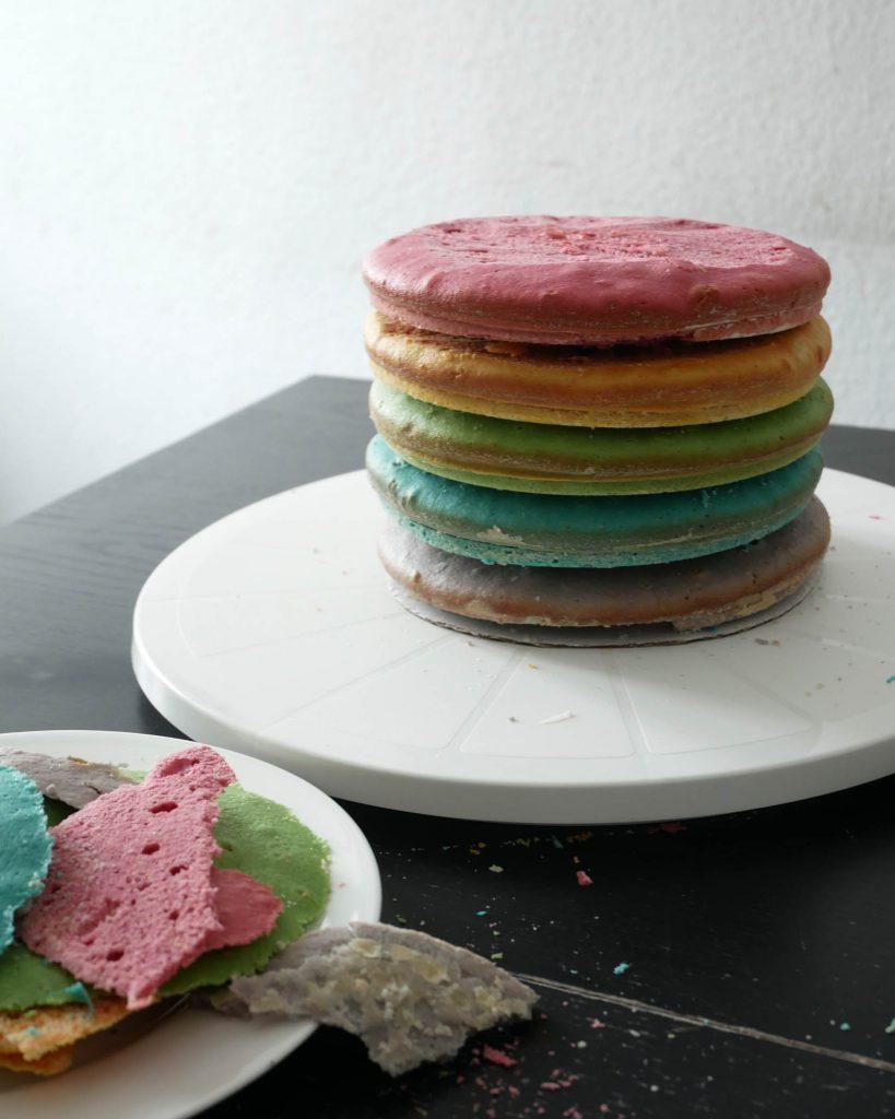 Regenbogen-Torte Zubereitung